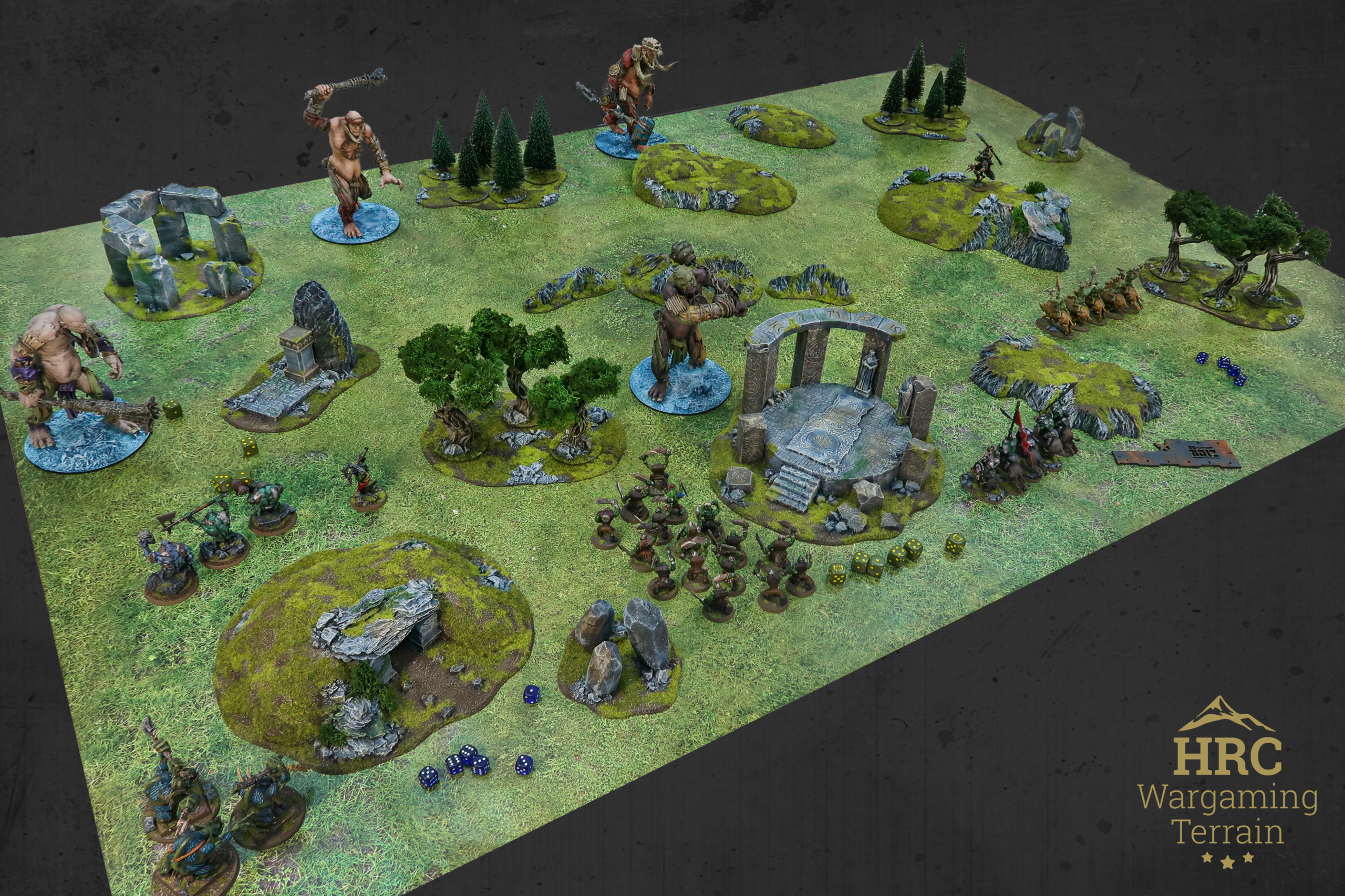 Fully immersive Age of Sigmar battlefield with hand-painted fantasy terrain and miniatures on a 6x4 wargaming table.