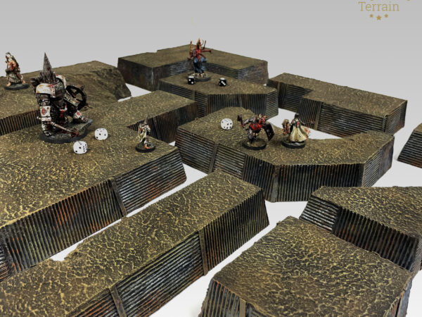 Trench Crusade compatible terrain set with firing positions and dugouts, 2-inch height scale.