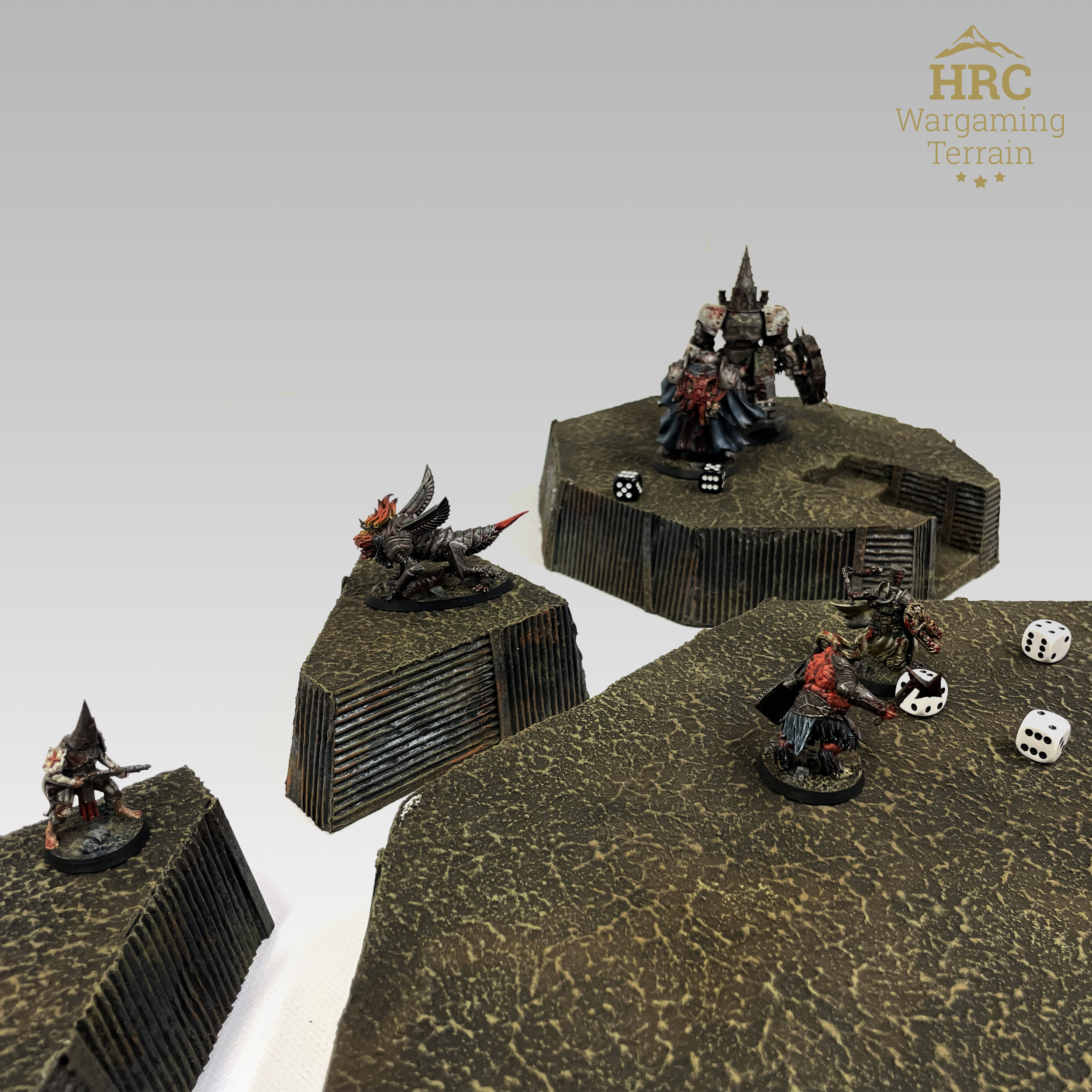 Textured earth and corrugated trench walls, professionaly weathered wargaming expansion kit.