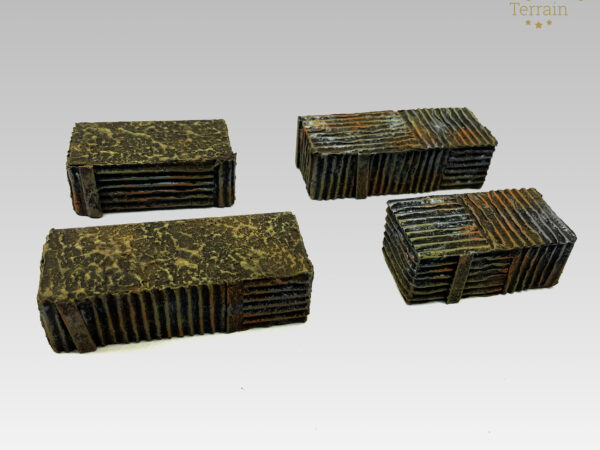 Detailed wood and earth textures on trench risers, professionaly weathered 28mm scenery.